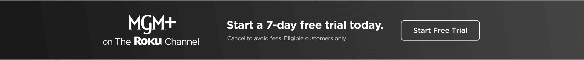 MGM+ 7-day free trial banner
