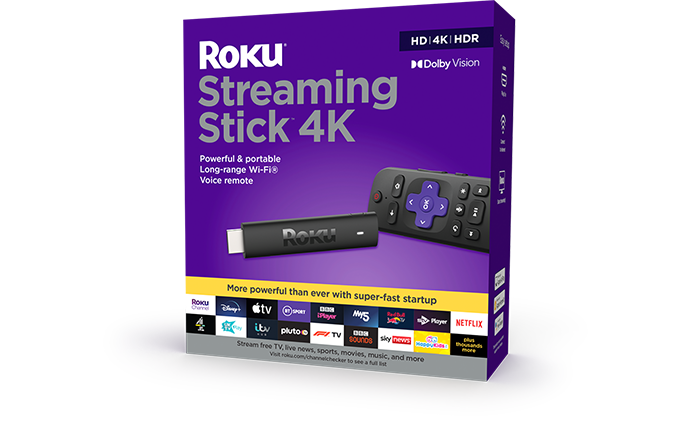 Roku Streaming Stick 4K  Dispositivo de Streaming 4K/HDR/Dolby Vision con  Control Remoto con controles de TV