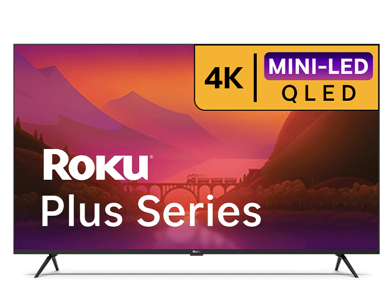 Roku Plus Series TV displaying the Roku homescreen