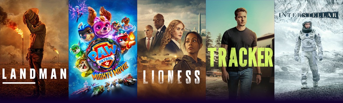 An image of Movie and Show selections from Paramount+ on The Roku Channel