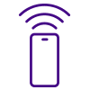 Icon depicting a phone transmitting a wireless signal