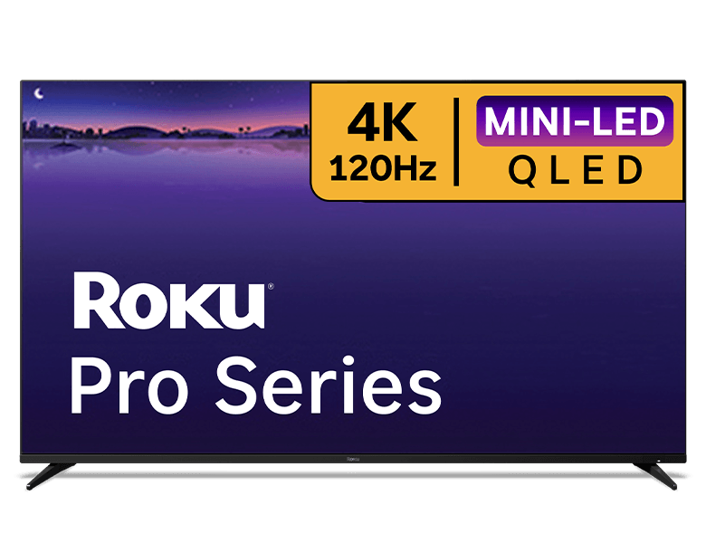 Roku Pro Series TV displaying the Roku homescreen