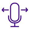 Icon depicting a microphone with arrows on the left and right sides