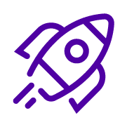 Quick launch with rocket symbol icon