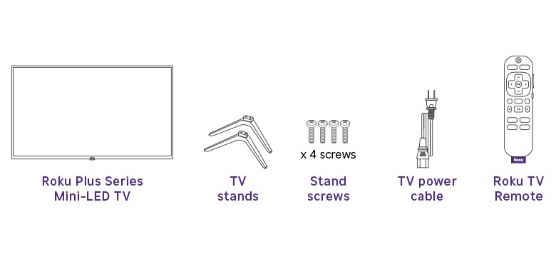 Roku Plus Series 4K QLED TV – What’s inside the box