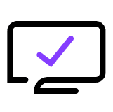 Monitor with checkmark icon