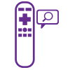 Roku remote with voice search icon
