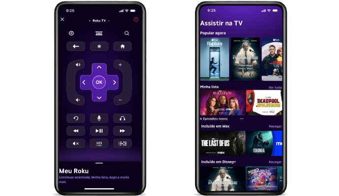 Aplicativo para dispositivos móveis gratuito da Roku