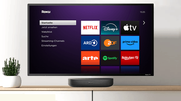 Abbildung des Toneinstellungsmenüs der Roku Smart Soundbar