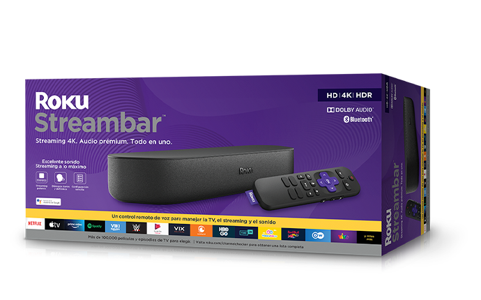 Roku Streambar, Barra de sonido para TV por streaming 4K