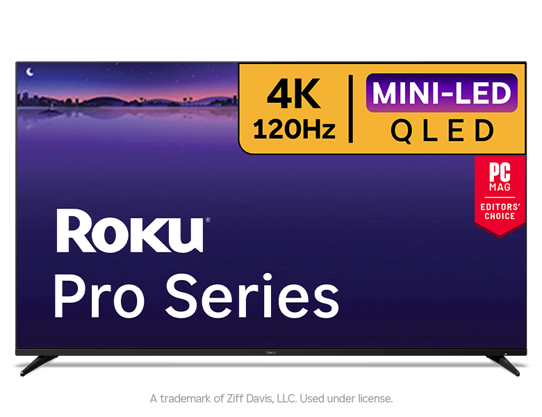 Roku Pro Series TV displaying the Roku homescreen