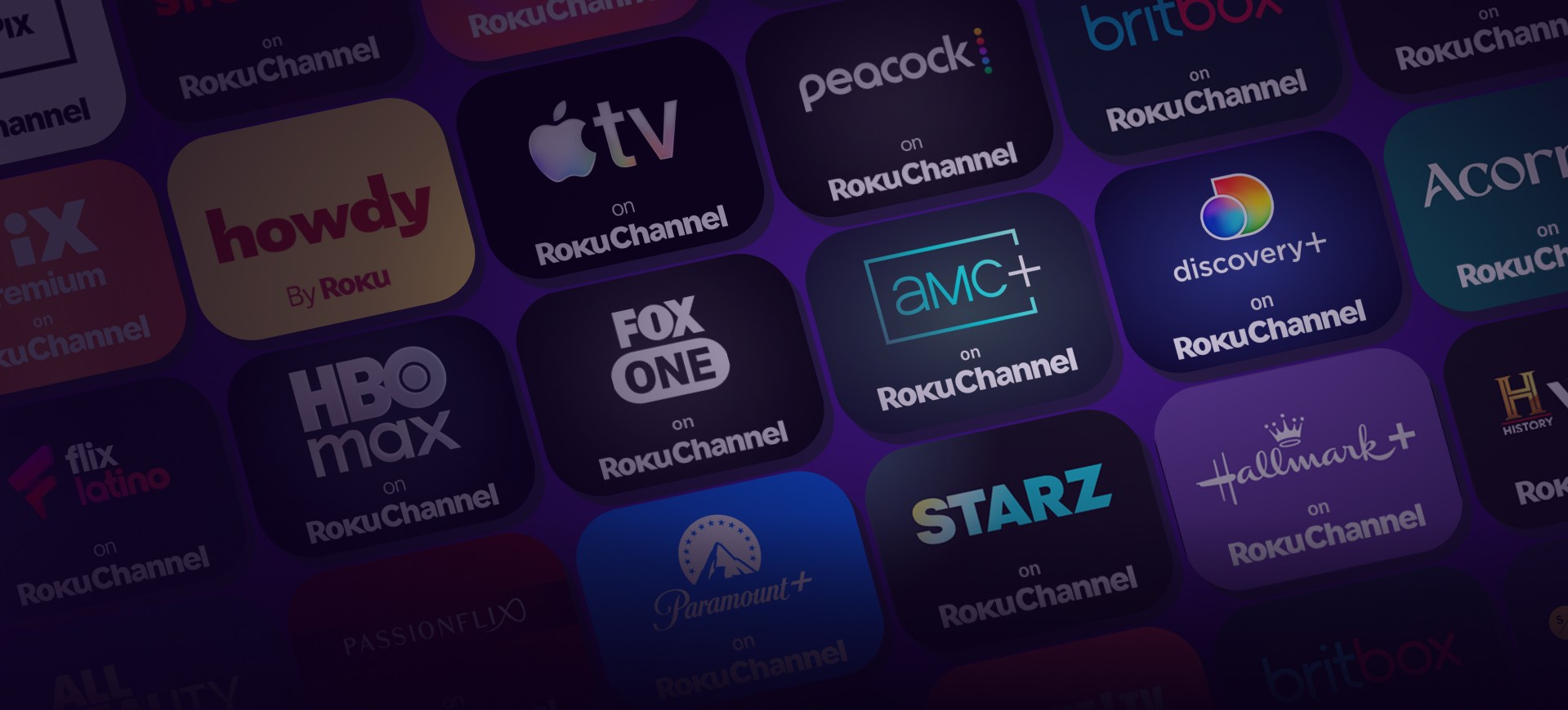 An image showing assorted subscription provider tiles