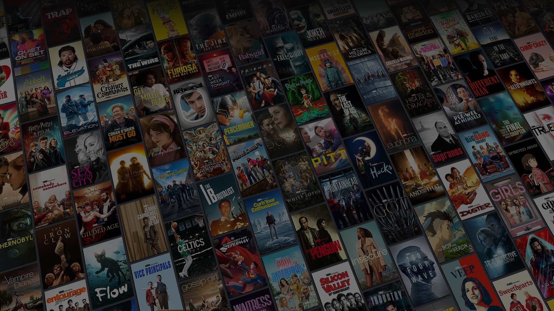 An image of Movie and Show selections from HBO Max