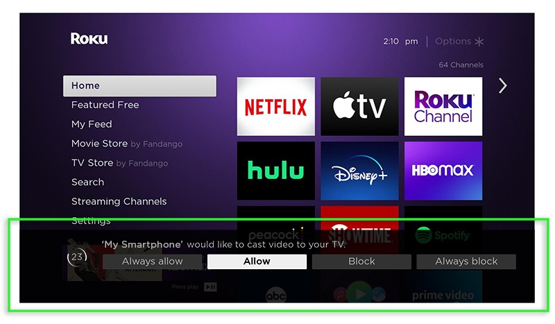 screen mirror roku 2