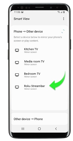 android mirror roku