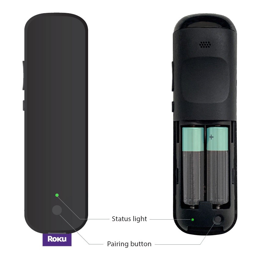 Roku voice remote pairing button status light location