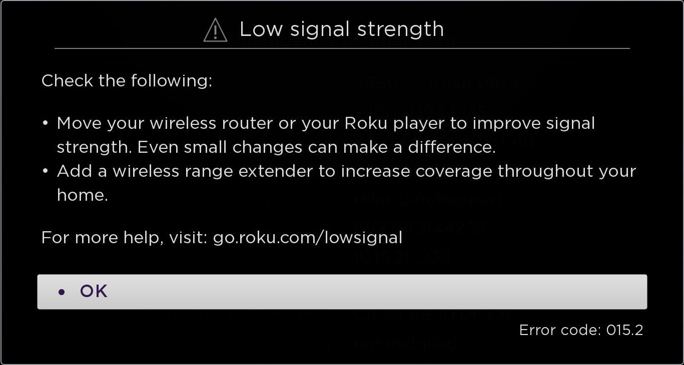 Network connection quality is too low