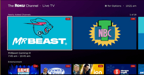 Watch Live TV on Roku Devices